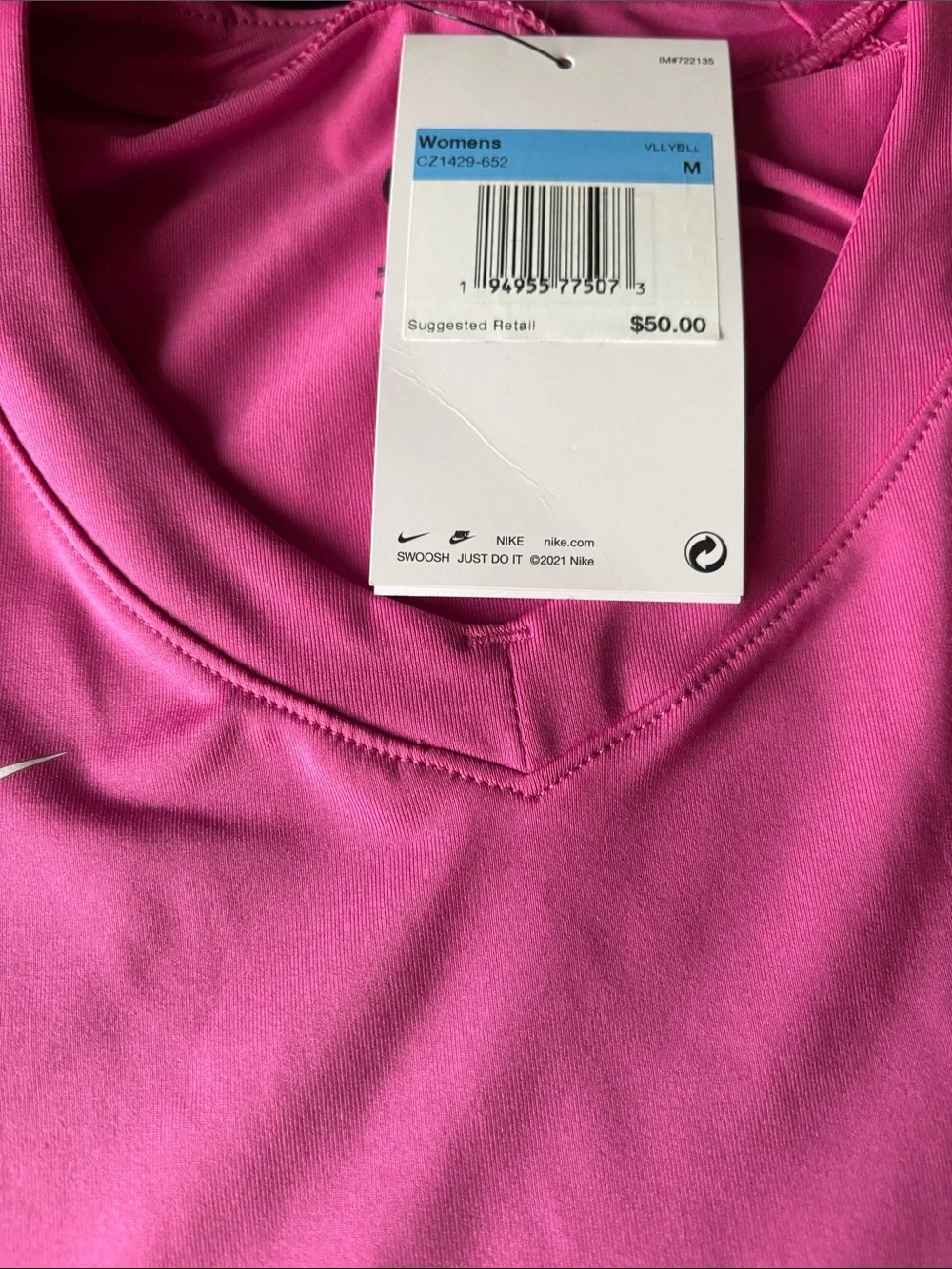 Nike Kids Hot Pink Dri-FIT Athletic Top with White Swoosh